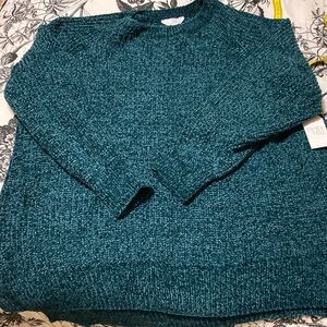 Time and Tru Teal Crew Neck Sweater